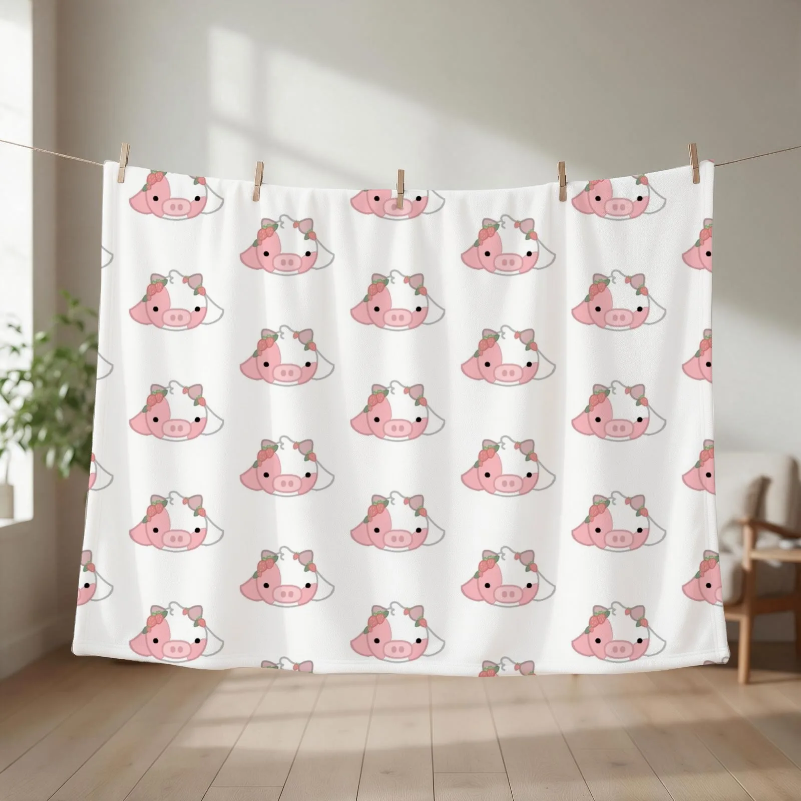Strawberry cow Throw Blanket Blankets For Sofas Stuffeds Moving Designers Blankets