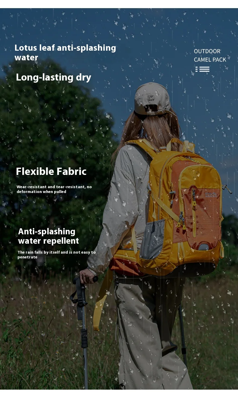 Nylon Wasserdichter Rucksack Casual Outdoor 35L Große Kapazität Reiserucksäcke Wandern Camping Bergsteigen Tasche Jugend Sporttaschen – Detail 7