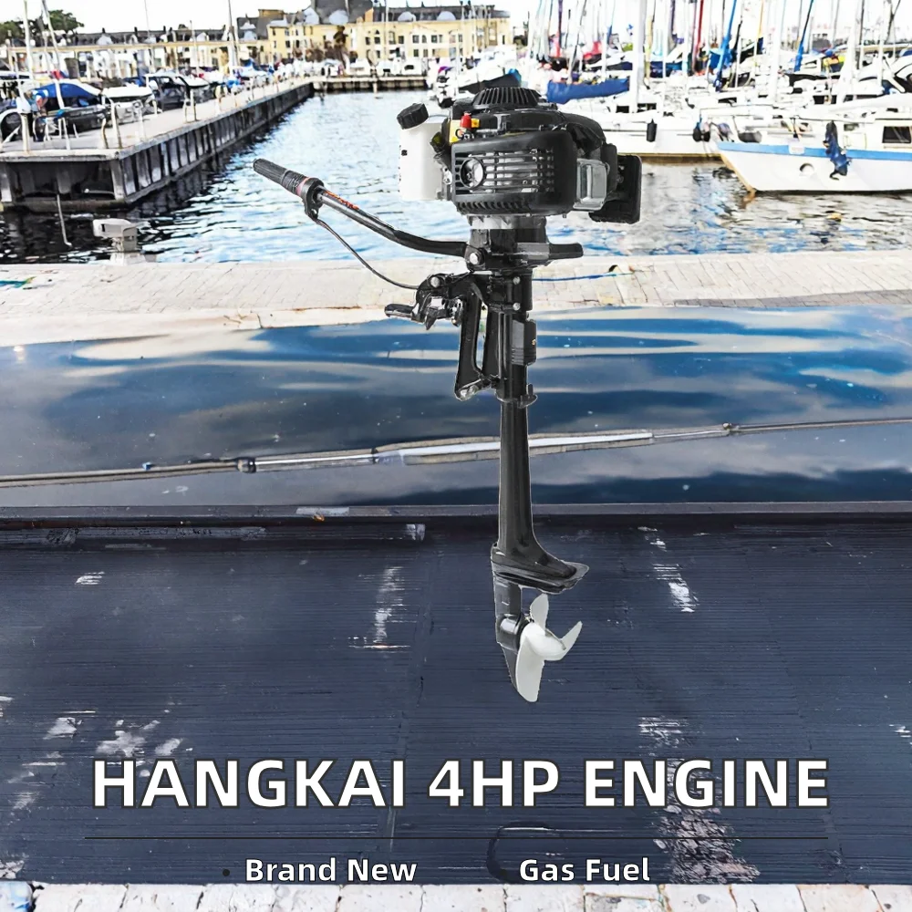 4-Stroke 4.0HP Outboard Motor Gas Engine 381/508mm Shaft for Fishing Boat Inflatable Dinghy Low Noise & Fuel Efficiency