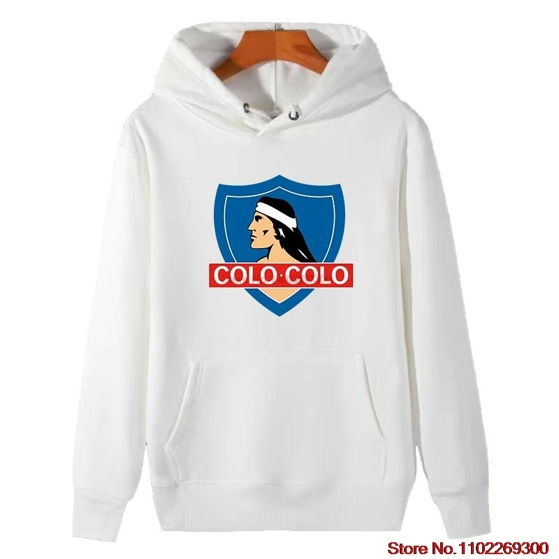 Classic Graphic Hooded Fleece Hoodie Colo Colo Camista Soccer Blanco Football Winter High Quality Cotton Thick Sweater Hoodie