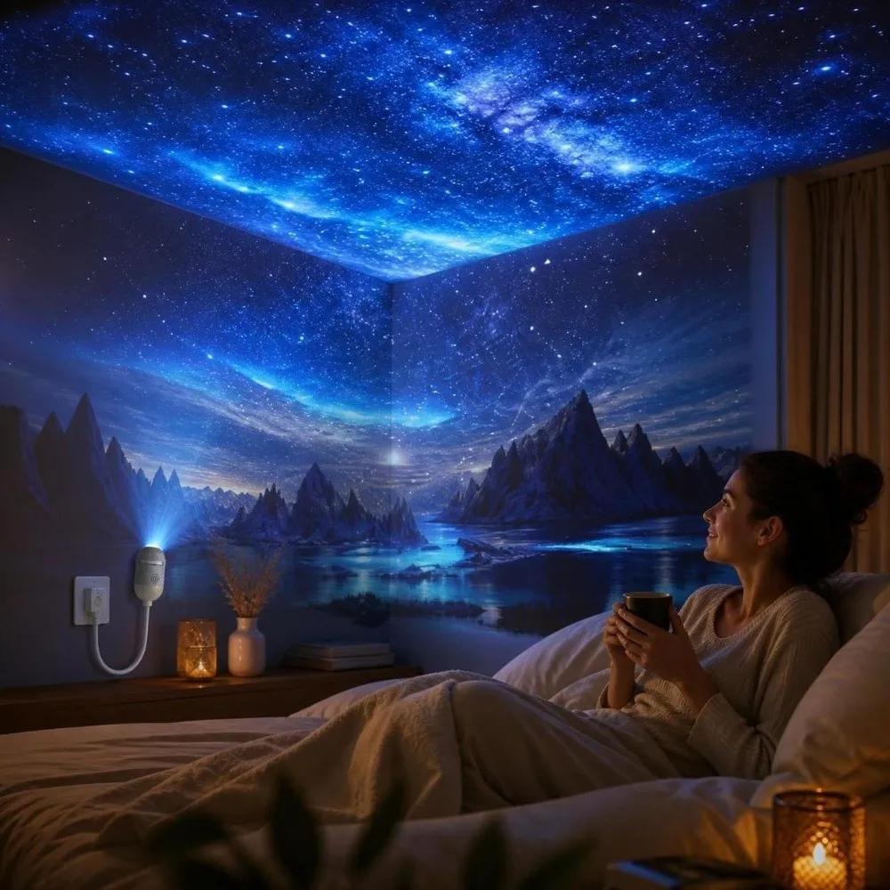 USB Powered Starry Sky Projection Lamp Compact Design Plug And Play USB Projection Lamp Soft Projection Dream Like