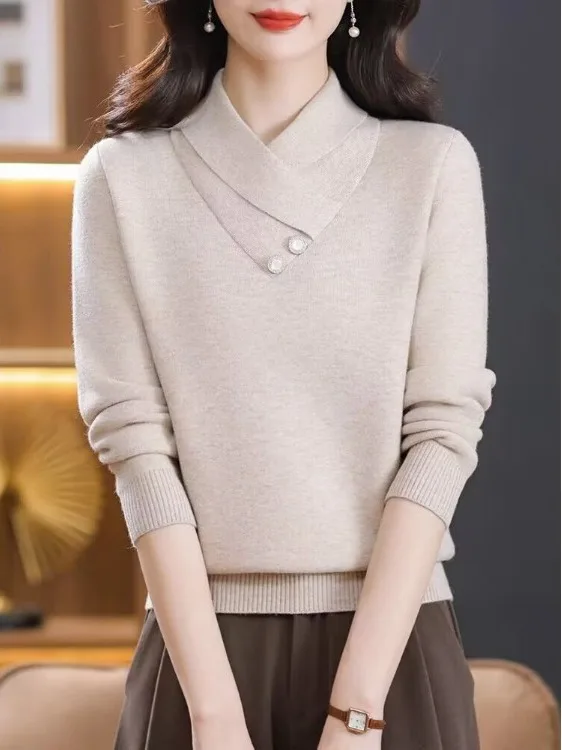 

Ladies Fce Lined Thiened Sweater Warm Base Layer irt Brand Mommy Autumn Winter Faionable High End Durable Innerwear