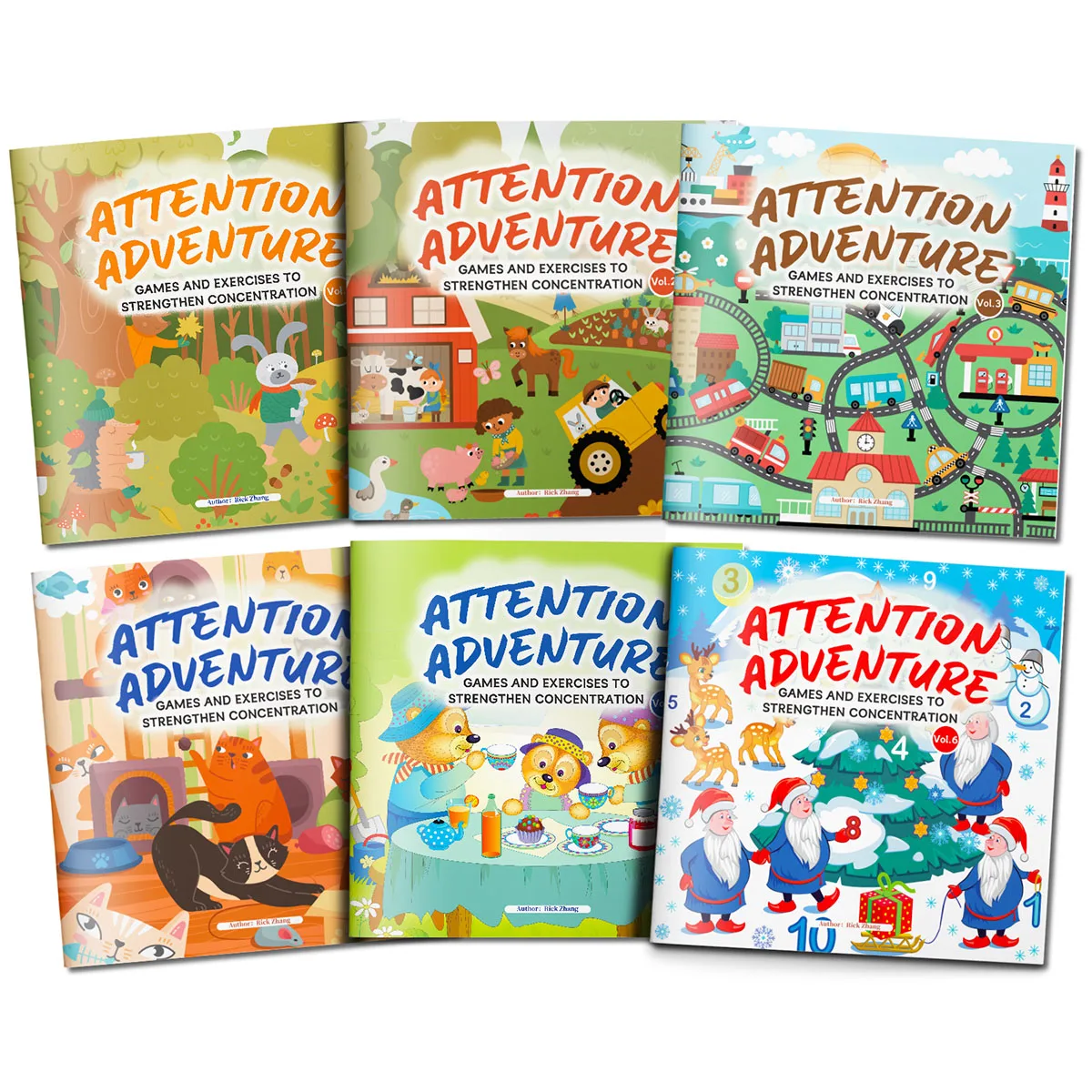 6PCS Attention Adventure Books for Kids – Games & Exercises to Strengthen Focus and Concentration Skills