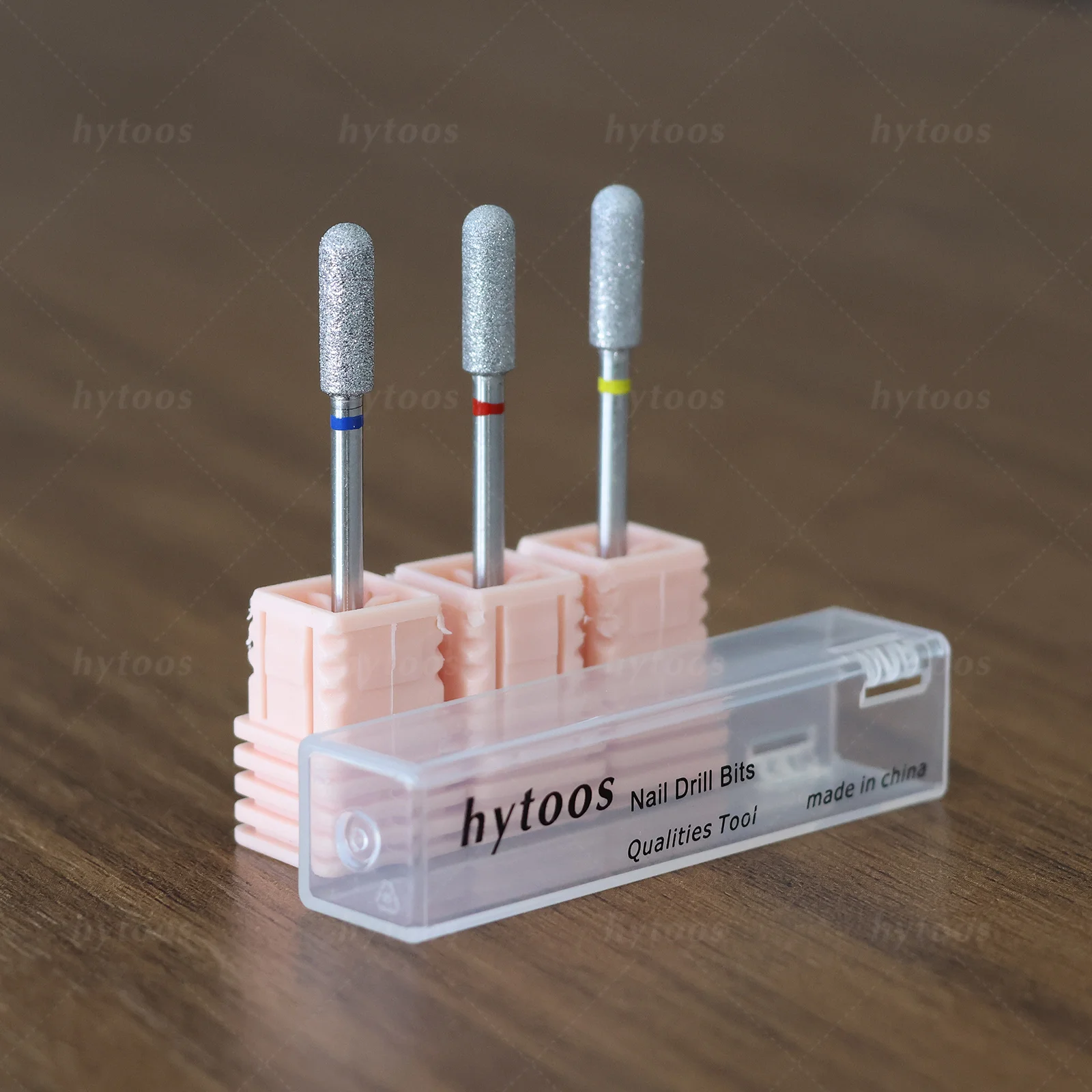HYTOOS Chrome Diamond Nail Drill Bits Pro Russian Smooth Top Barrel Cuticle Bit for Nail Drill Dead Skin Cleaner Nails Prep Tool