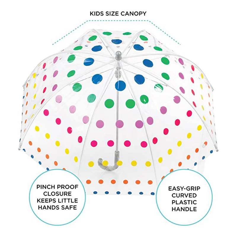 【مشعبية】4X مظلة فقاعية شفافة للأطفال مظلات أطفال شفافة بمقبض طويل مظلة عصرية