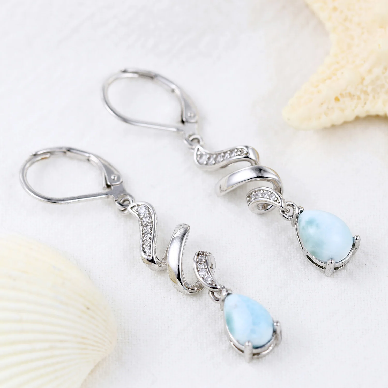 

Шикарные серьги-капли Ларимар — медь с покрытием из 18-каратного золота и бриллиантами | Модный висячий ювелирный подарок для нее