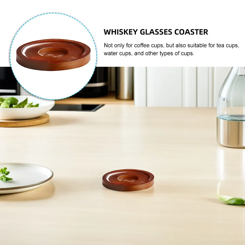 3Pcs Wooden Cup Mats Round Coasters for Whiskey Glasses Drink Cups Water Bottles Heat Insulating Anti Skid Table Protection