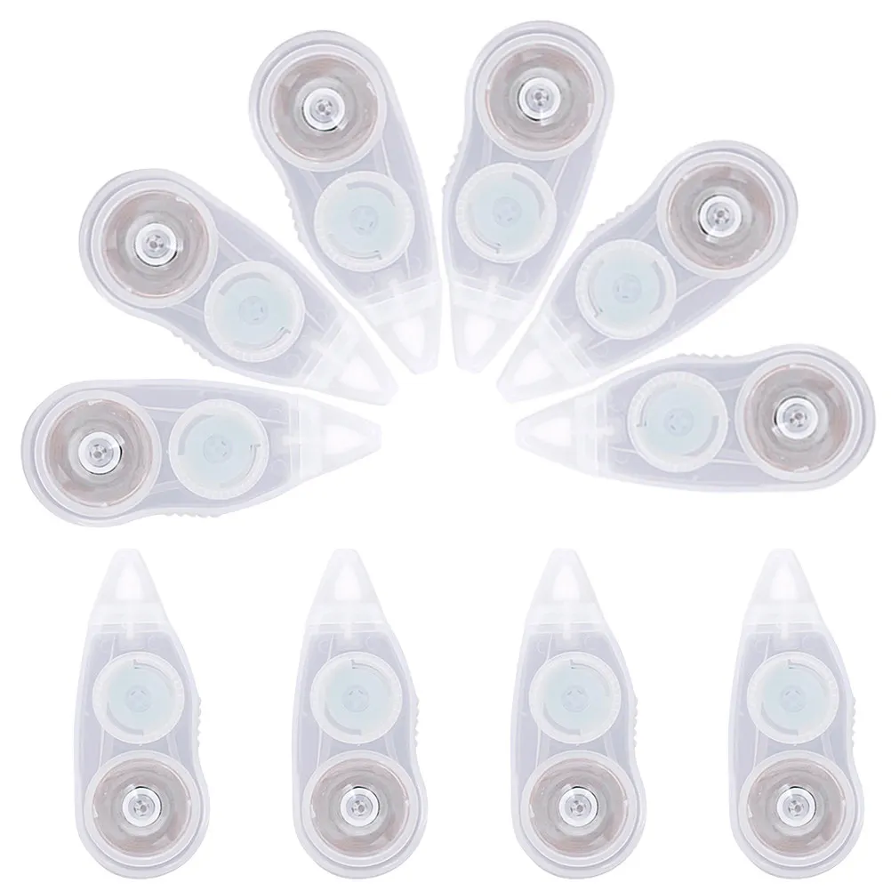 10Pcs Correction Tape White Premium Quality Easy Apply No Drying Office School Student Roller Tape Eraser Stationery