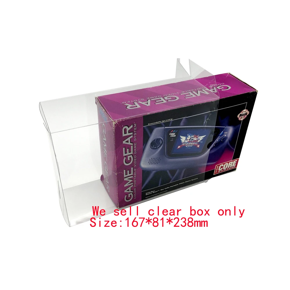 

Прозрачный чехол из ПЭТ для игрового снаряжения Sega GG, США, версия, коробка для хранения игровой консоли, коллекционный чехол