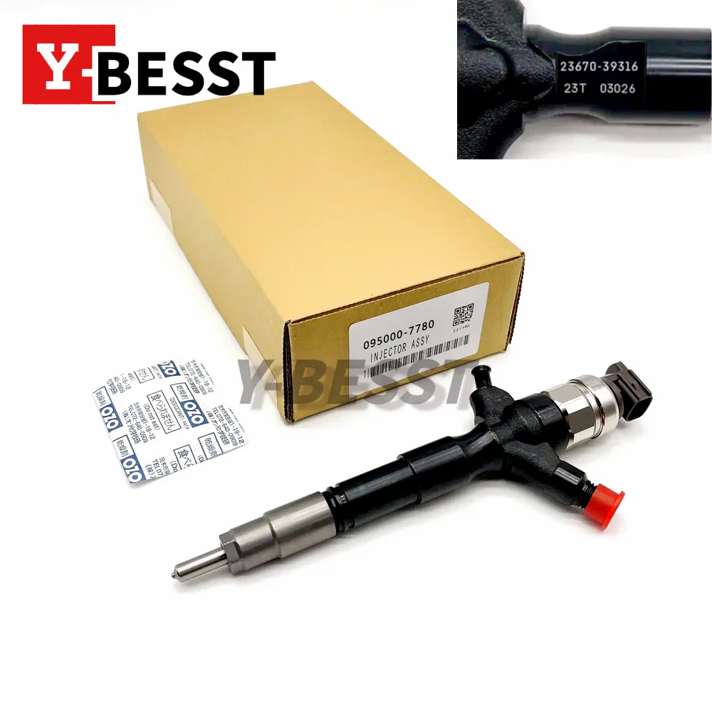 Fuel Injector 095000-7780 095000-7781 23670-39316 23670-30280 Fit For 1kd-Ftv 3.0L Euro 4 Engine