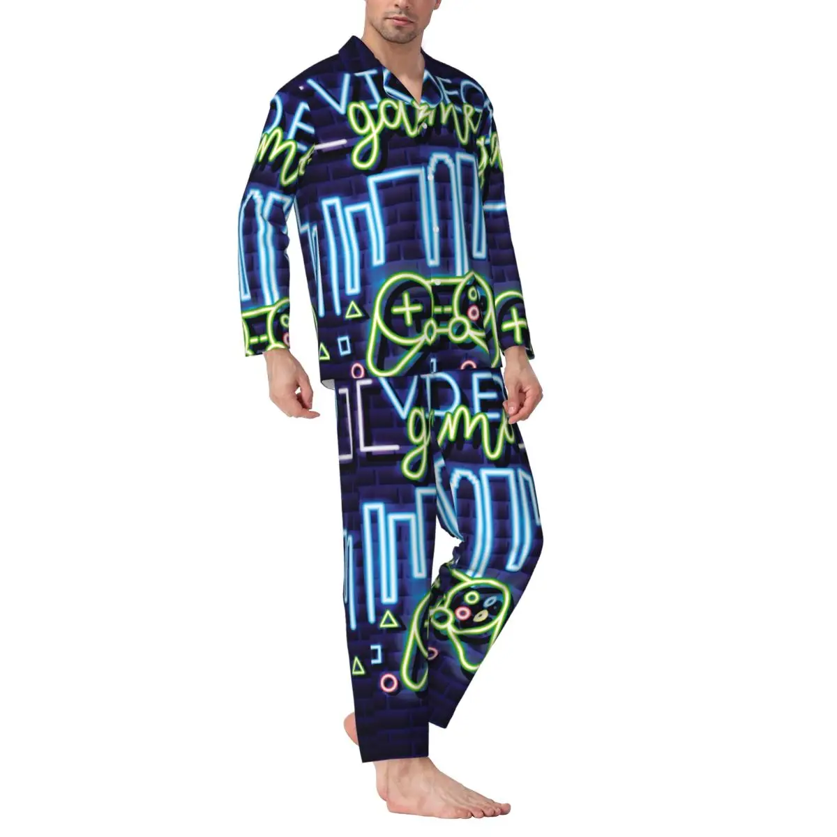 Men's Home Suits Long-sleeved Gamer Controller Suits for Autumn and Winter Pajamas for Men