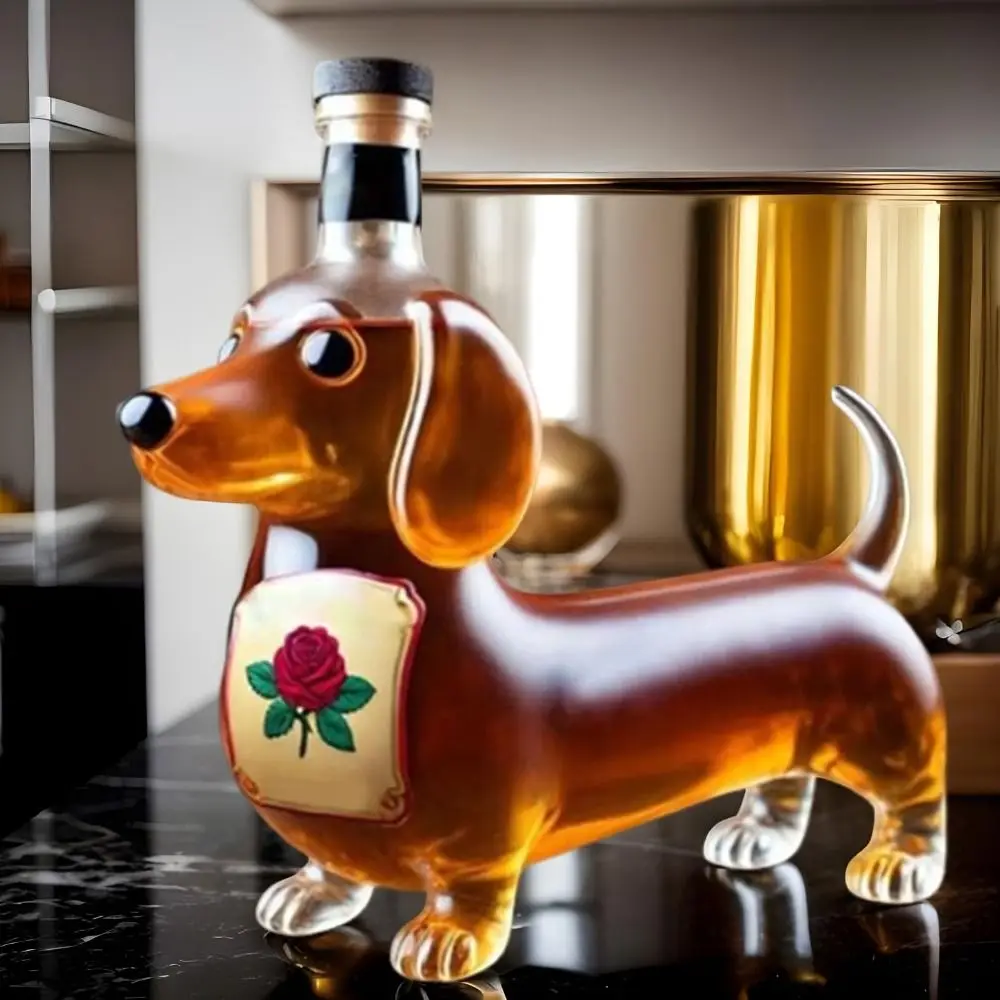 

Creative Dachshund Dog Whiskey Bottle Decanter Transparent Glass Wine Bottle Wine Container for Housewarming Gifts