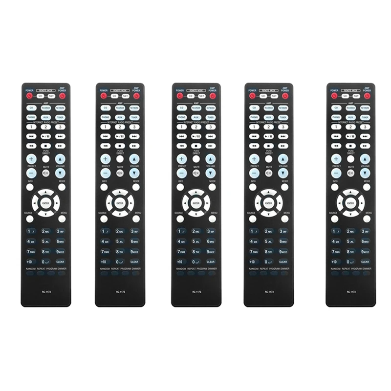 5X Remote Control For Denon Home Theater RC-1173 RC 1173 RC-1197 DNP-720AE DNP-730AE PMA-720 PMA-520AE PMA-720AE