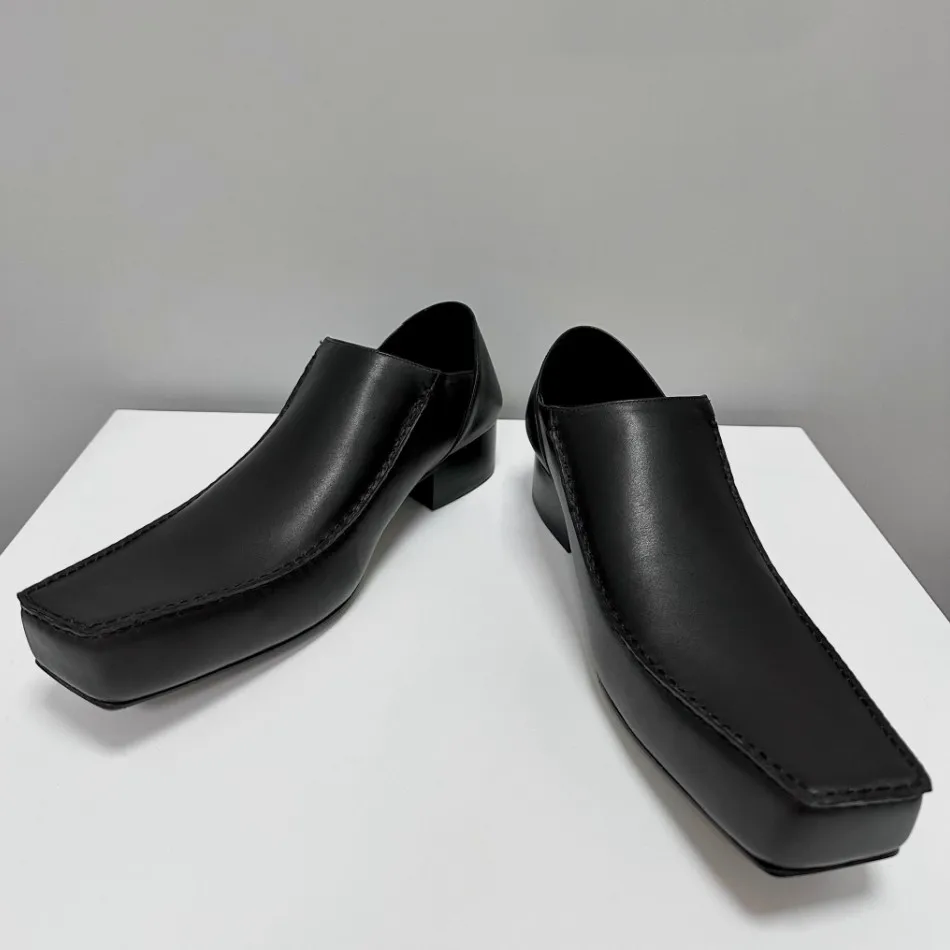 

Мужская обувь в стиле Wizard Mueller — сабо дерби из воловьей кожи ручной работы с квадратным носком