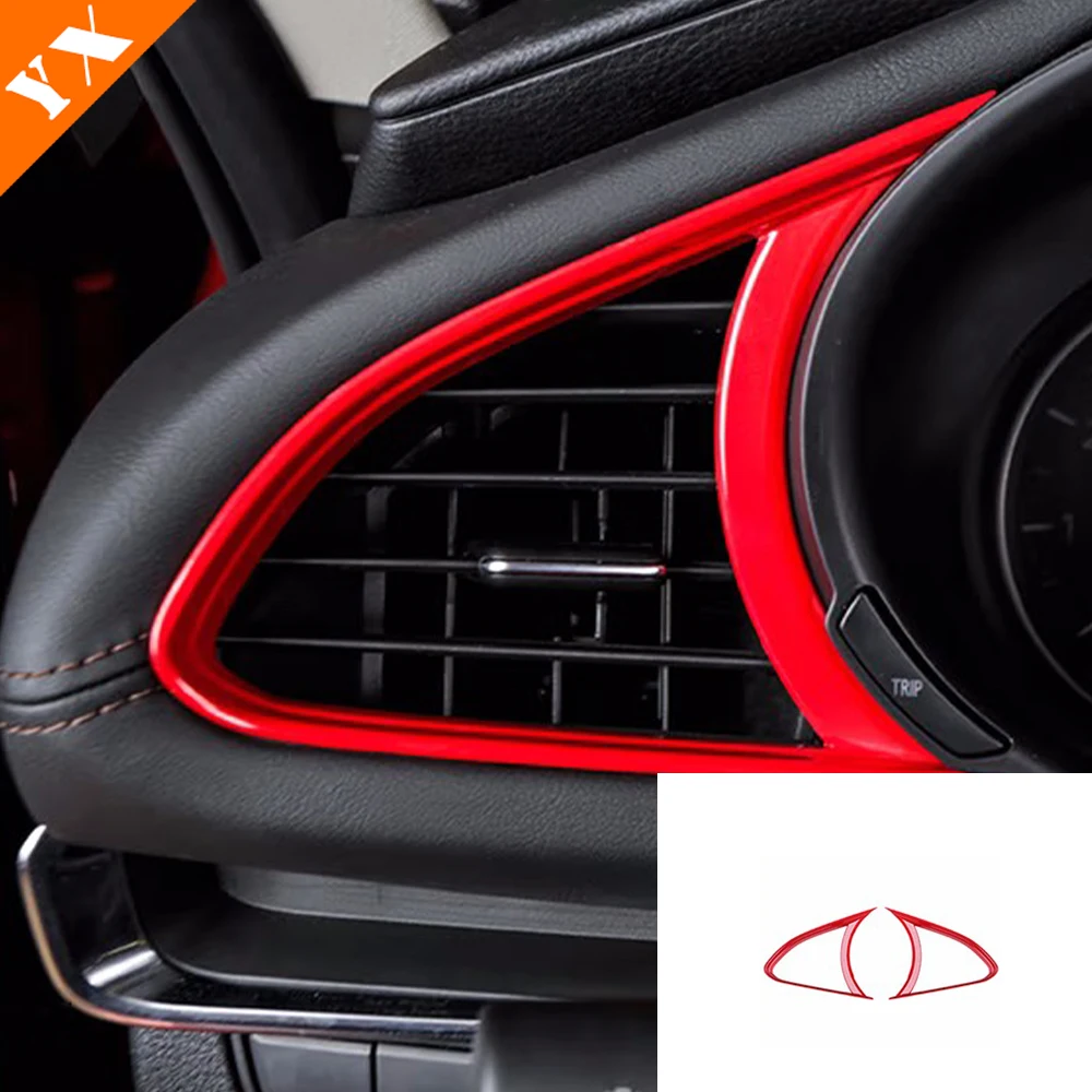 Car Full Set Red Trim Interior Moulding Window Lift Center Console Panel Inner Handle For Mazda 3 AXELA 2019-2023 Accessories