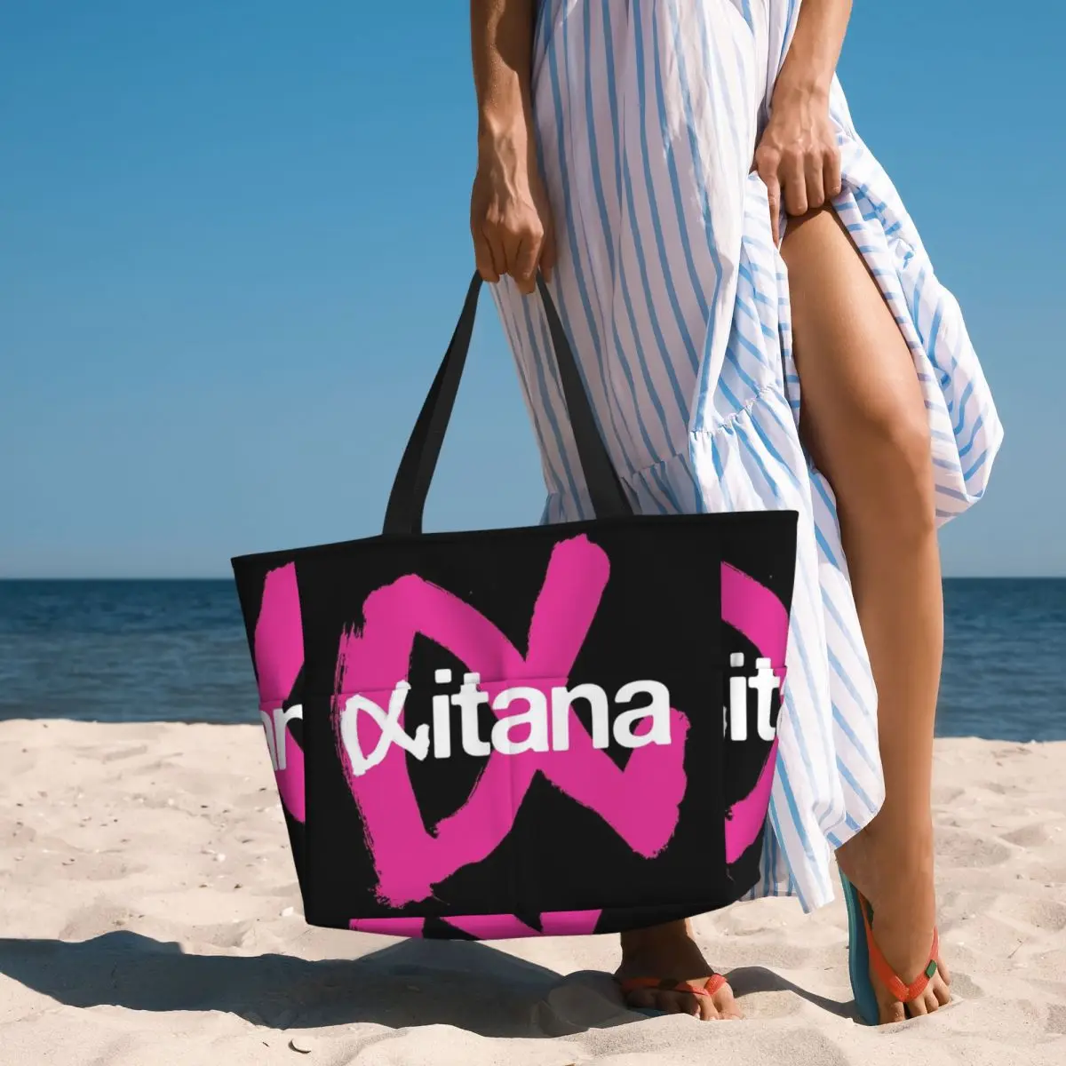 

Beauty Aitana Spanish Singer Beach Tote Bag Sport Gym Yoga Duffle Large Tote Bag Women Travel Bag Fitness bag