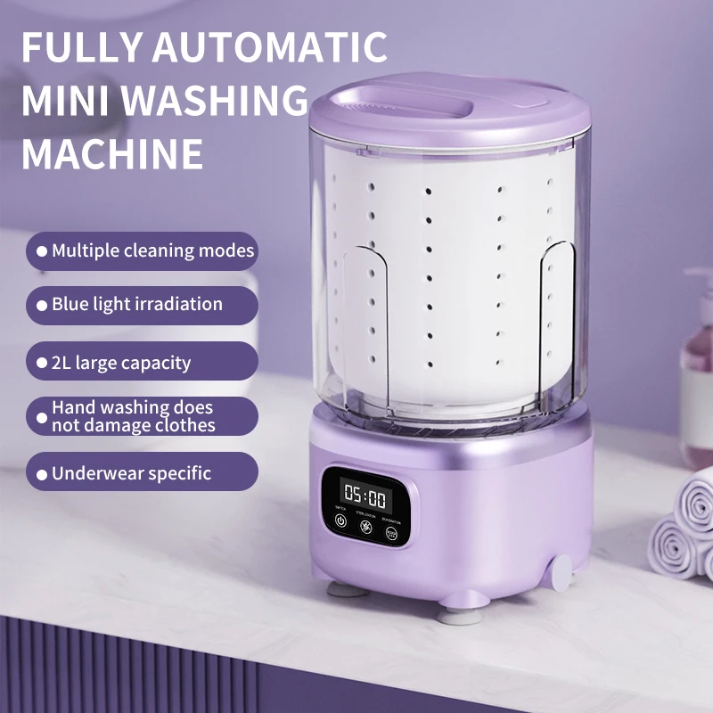 2-in-1 Mini Washing & Drying Machine, Portable Automatic Washer for Underwear Socks, Compact All-in-One Laundry Tool for Home Tr