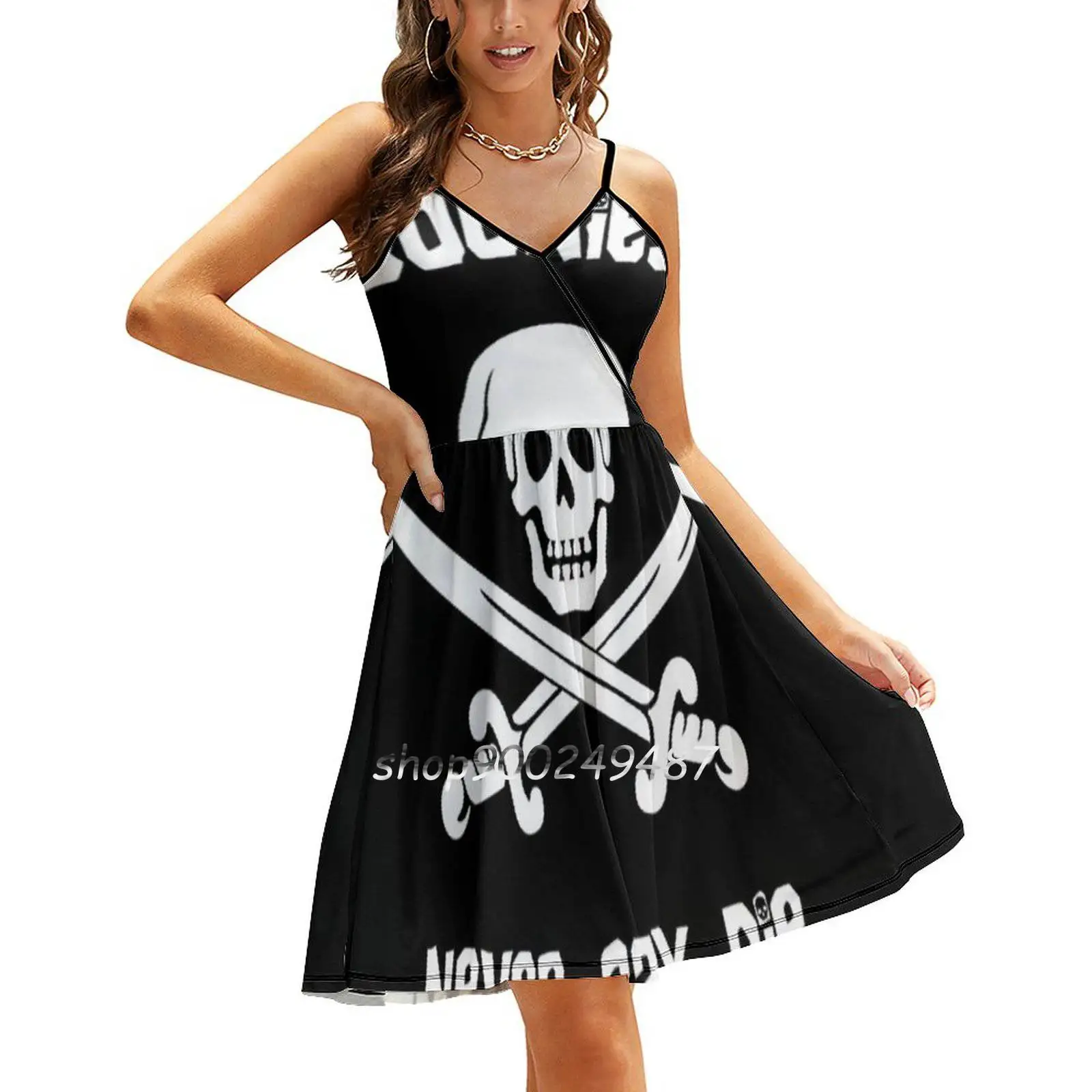 

Goonies Never Say Die Sling Dress Sexy Dress Female High Waist Dresses For Women Goonies Pirates Never Say Die Skull Swords