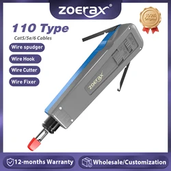 ZoeRax Punch Down Tool Multi-function Network Cable Tool with 110 and 88 Type Blade Keystone jack Impact Tool with Blade Storage
