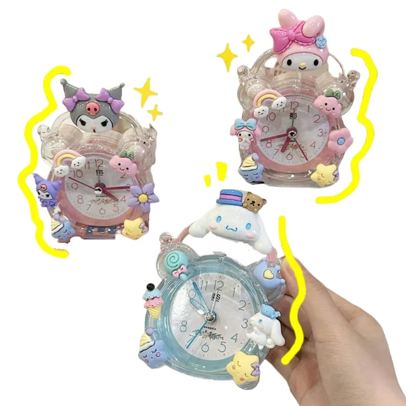 Sanrio Kuromi Trendy Alarm Clock Pattern, My Melody, Student Ins, High-Value Quarto Dormitório, Movimento atualizado para fazer mais silencioso