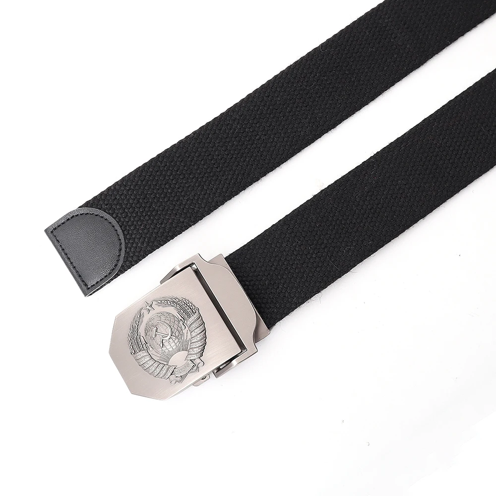 New Canvas Outdoor Tactical Army Belt 3D Soviet National Emblem Metal Buckle Unisex Jeans Belt for Men Military Belts Male Strap