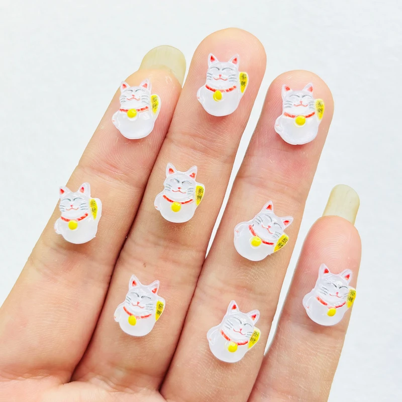 50 Pcs Mixed Nail Art Resin Cartoon Kitten Designer Charms Rhinestones DIY Craft For Nail 3D Decorations Jewelry