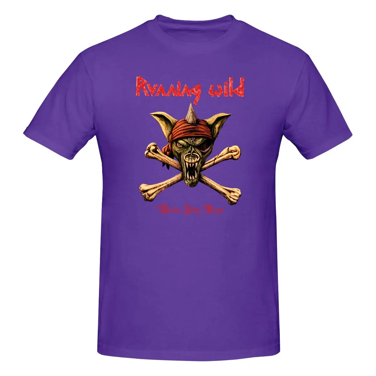 Running Wild Under Jolly Roger Crossbones Band Logo Shirt T-shirt Tee Cute Streetwear