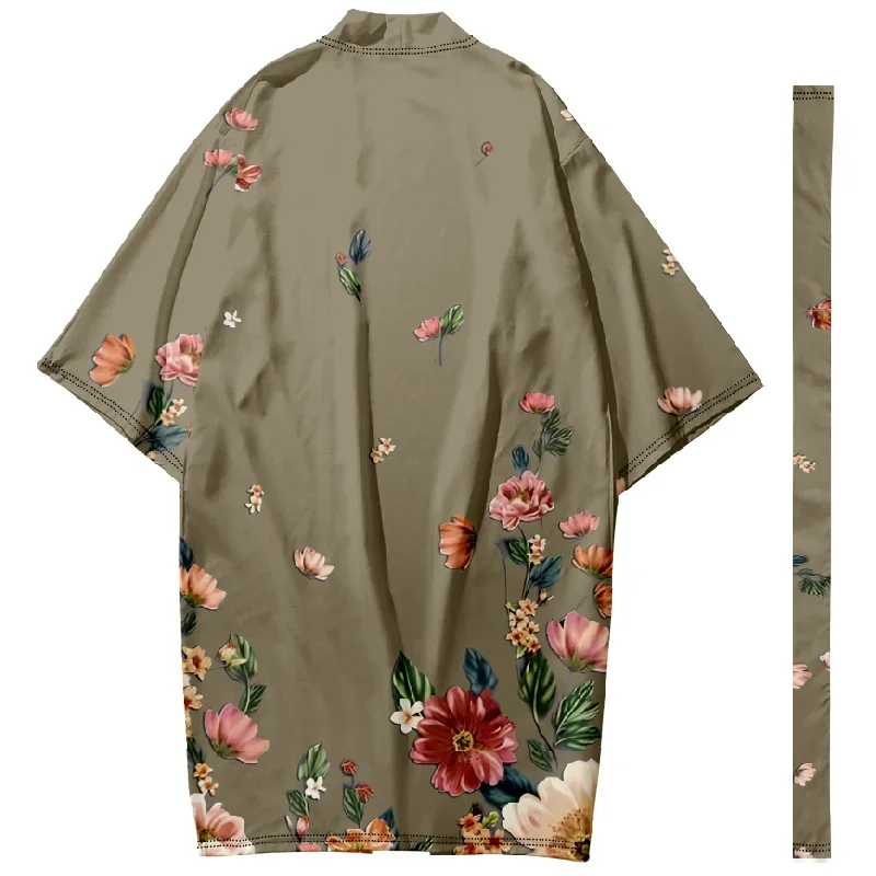 

Japanese Long Kimono Women Men Flora Cardigan Retro Samurai Costume Kimono Cosplay Fashion Kimonos Shirt Casual Yukata Jacket