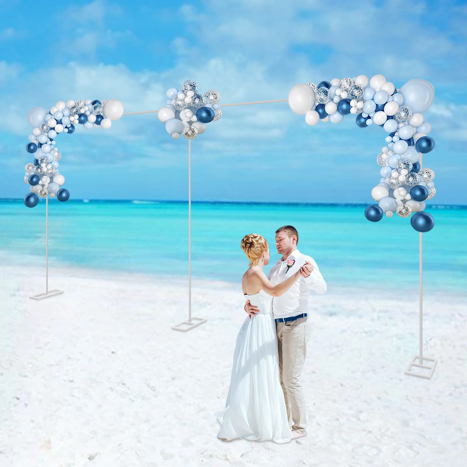 3x6M Rectangular Wedding Arch Stand Heavy Duty Galvanized Iron Backdrop Frame for Ceremony Decor, Large Square Arch for Party Entrance Stage Decoration with Base, DIY Flowers Balloons Wedding Supplies
