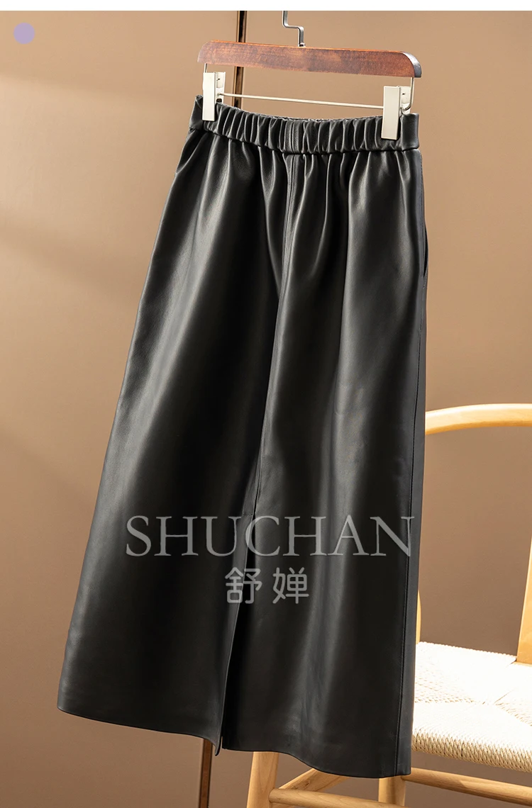2025 Autunno Inverno Pelle di pecora francese Pelle intera Micro-caduta Gonna a forma di A Donna 2Y48 Faldas Mujer Moda