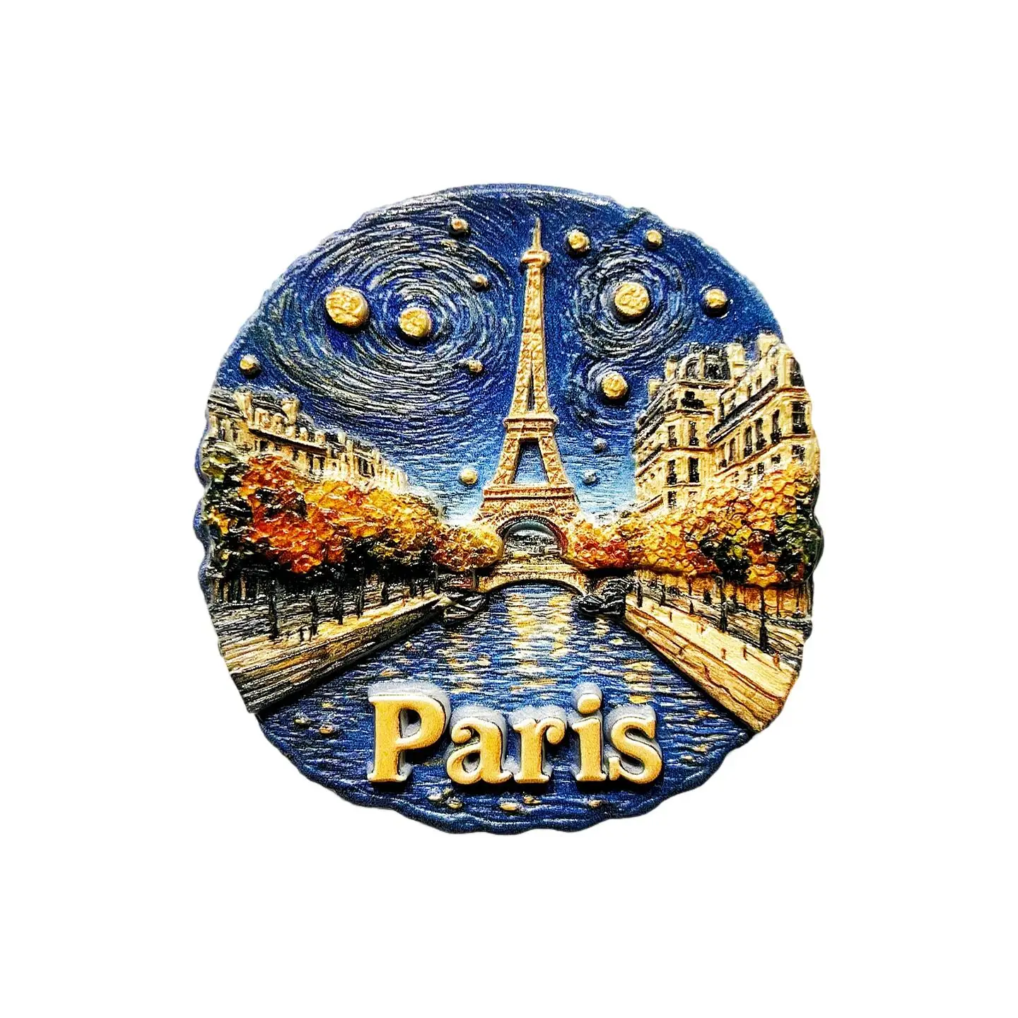 Creative Abstract Starry Sky Landmark Eiffel Tower Tourist Souvenir Magnetic Fridge Magnet Gift From Paris, France