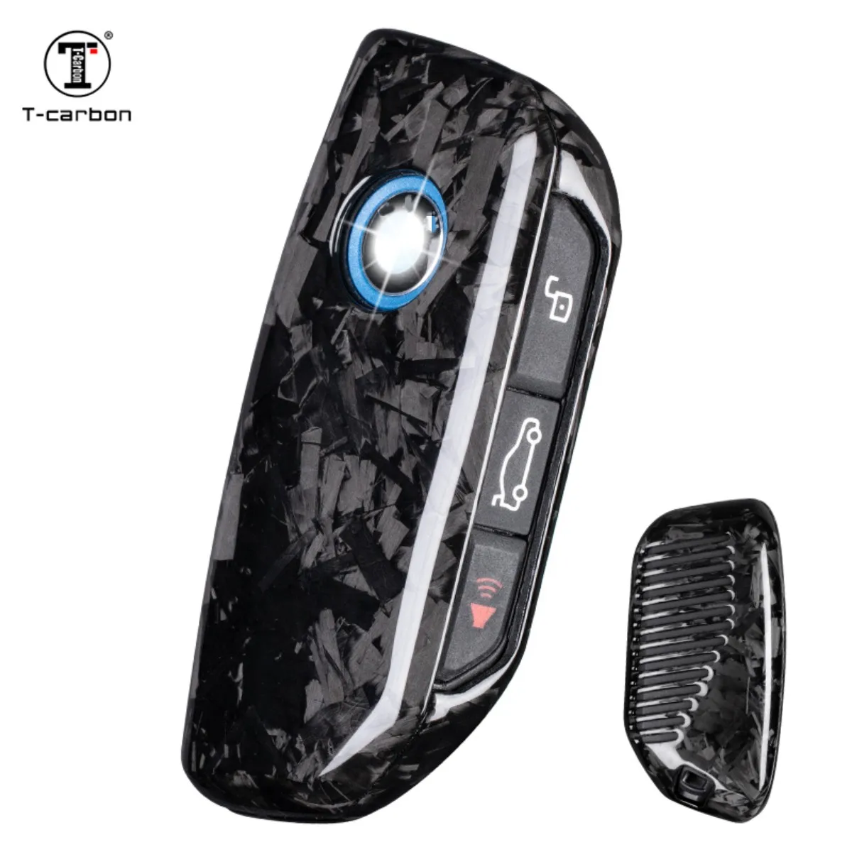 Carbon Fiber Car Key Case Cover Fit For BMW 2023 7 Series I7 G07 LCI XM X7 G07 U11 Key Holder Interior Accessories T-carbon