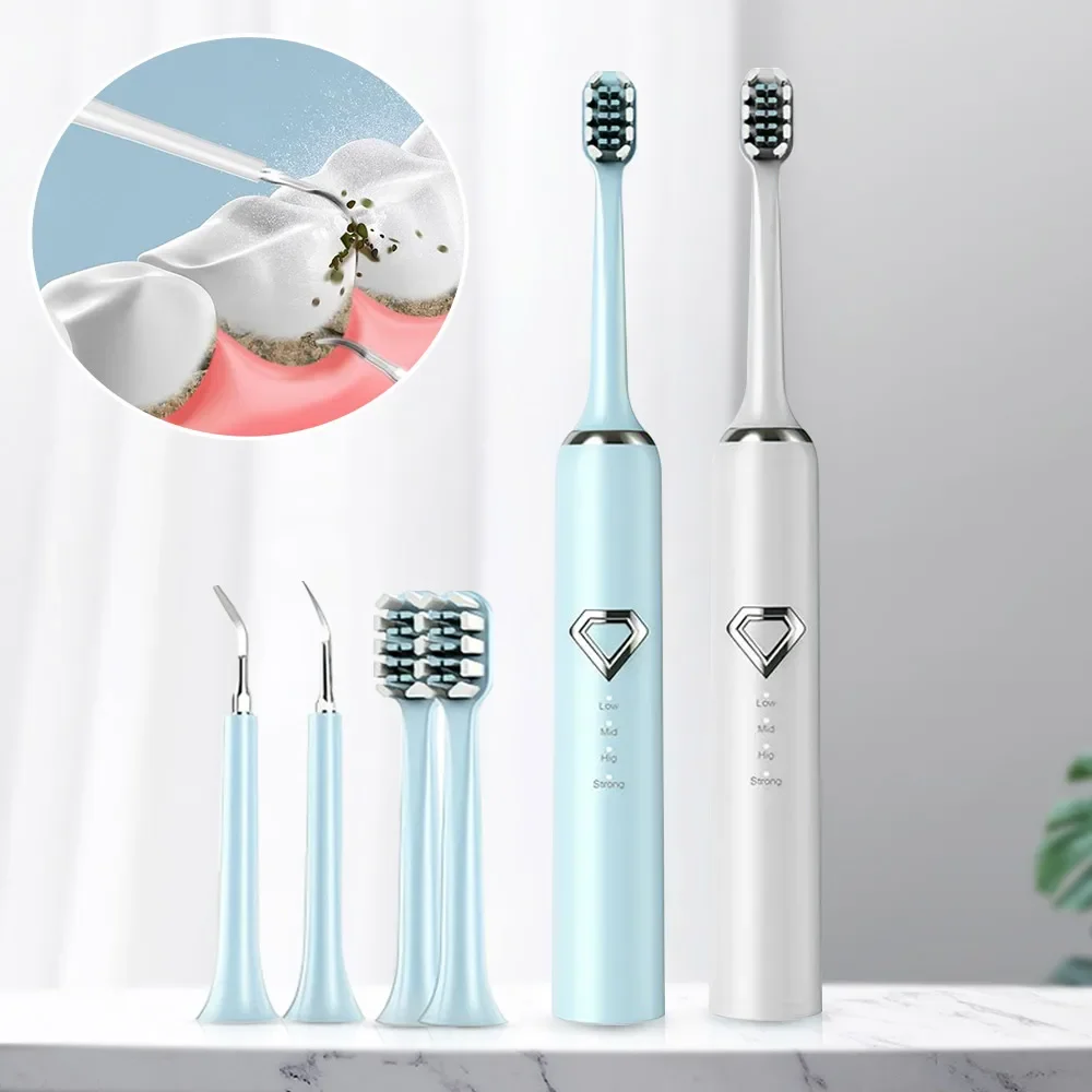 

1Set Electric Toothbrush For Teeth Brushes 4 Modes Dental Tooth Whitening Cleaner IP67 Waterproof Type-C Rechargeable Oral Care