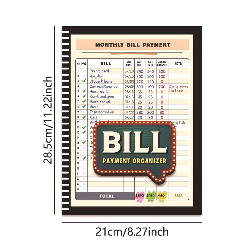 2025 TT New Bill Tracker Notebook A Money-saving Book For Creative Gifts For Friends And Family