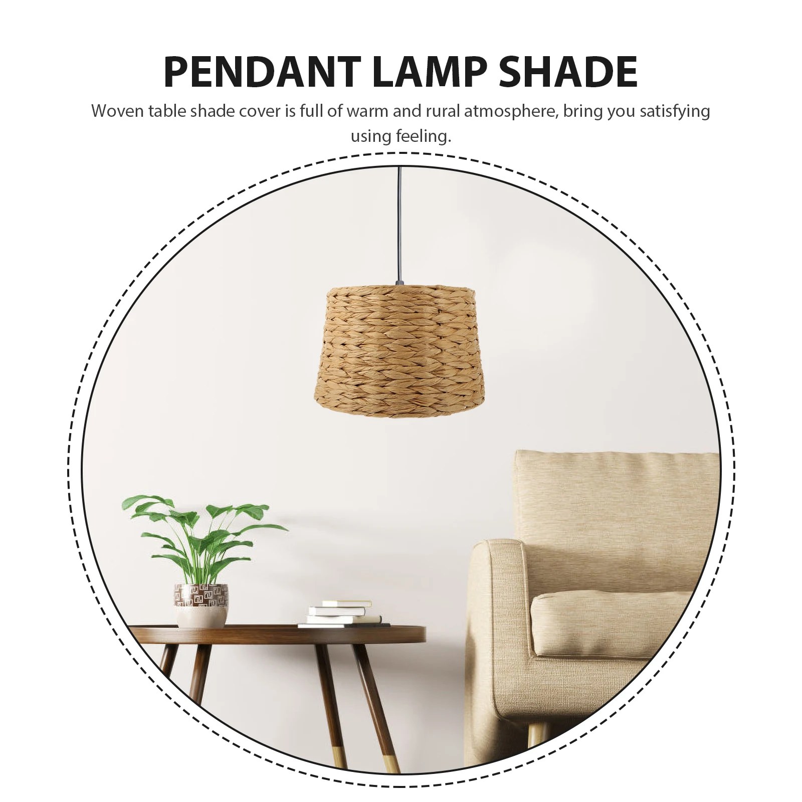 

Woven Lampshade Paper Country Style Desk Lamp Cover Warm Rustic Atmosphere Table Floor Light Shades Replacement