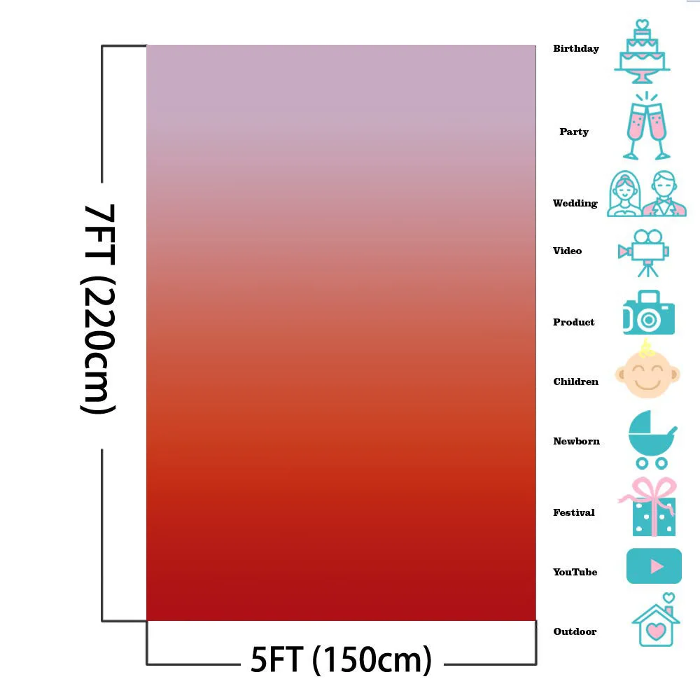 MOCSICKA 그라디언트 솔리드 컬러 배경 사진 패션 텍스처 키즈 신생아 전문 배경 Photoshoot 소품