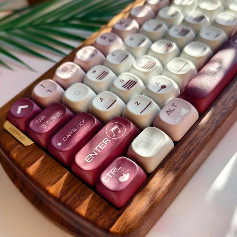 Music Keycaps Retro Style Light-transmitting Cherry Profil Round Ball Keycap PBT Material Sublimation Mechanical Keyboard Keycap