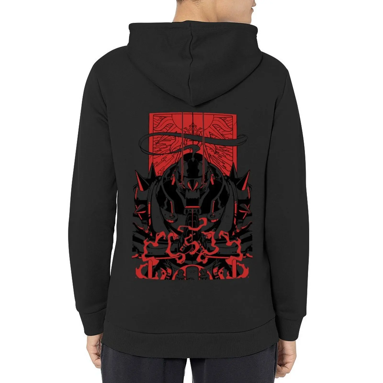 Alphonse Elric-Sudadera con capucha Fullmetal Alchemist Brotherhood para hombre, abrigo de estilo japonés, ropa de anime, Sudadera con capucha de otoño