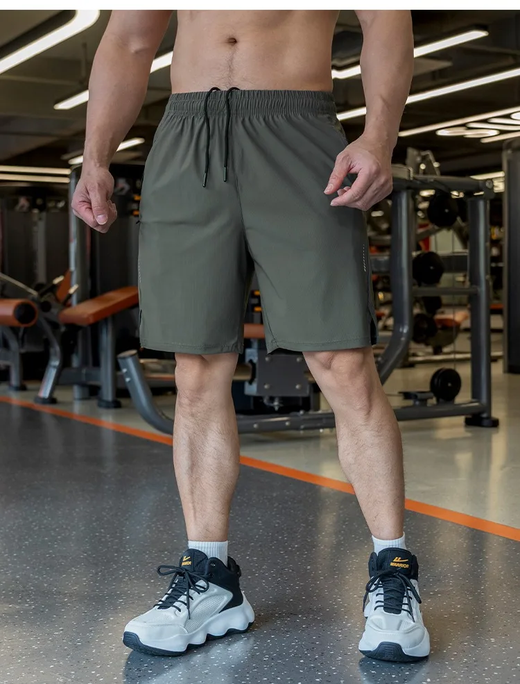 Mens Shorts Light Weight Thin Elasticity Pants Running Squat Fitness Training GYM Quick-drying Drawstring Shorts Sweatpants