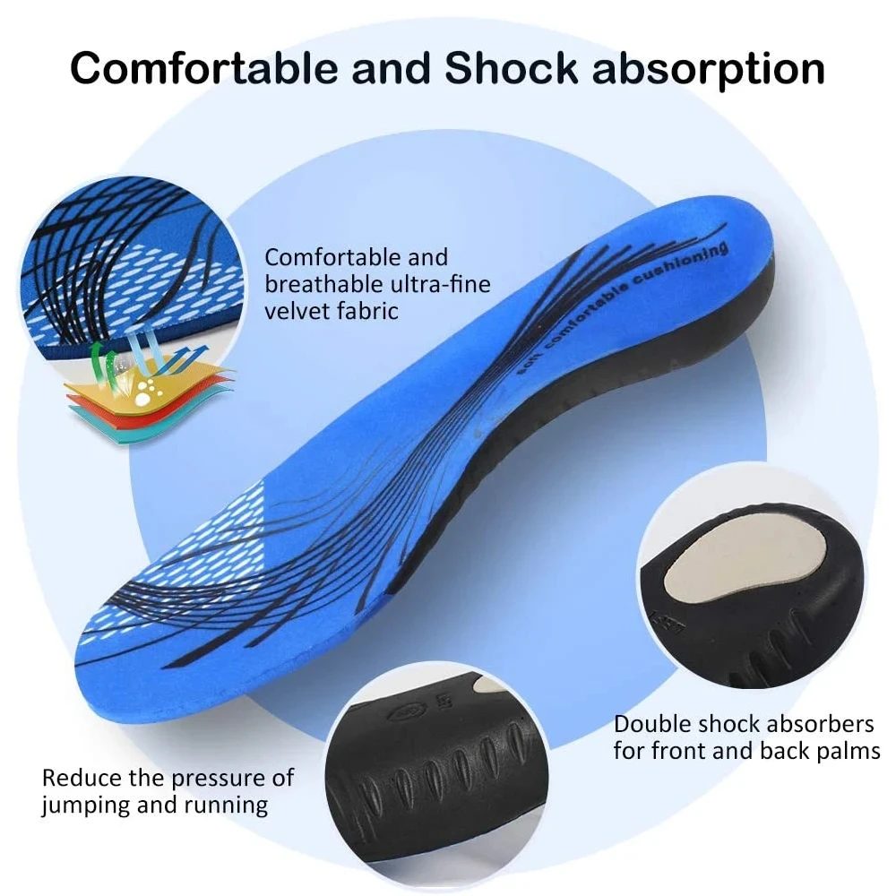 Orthotic Insole Arch Support Insole Insert For Flat Feet PU Shock Absorption Plantar Fasciitis Heel Pain Orthopedic Insoles