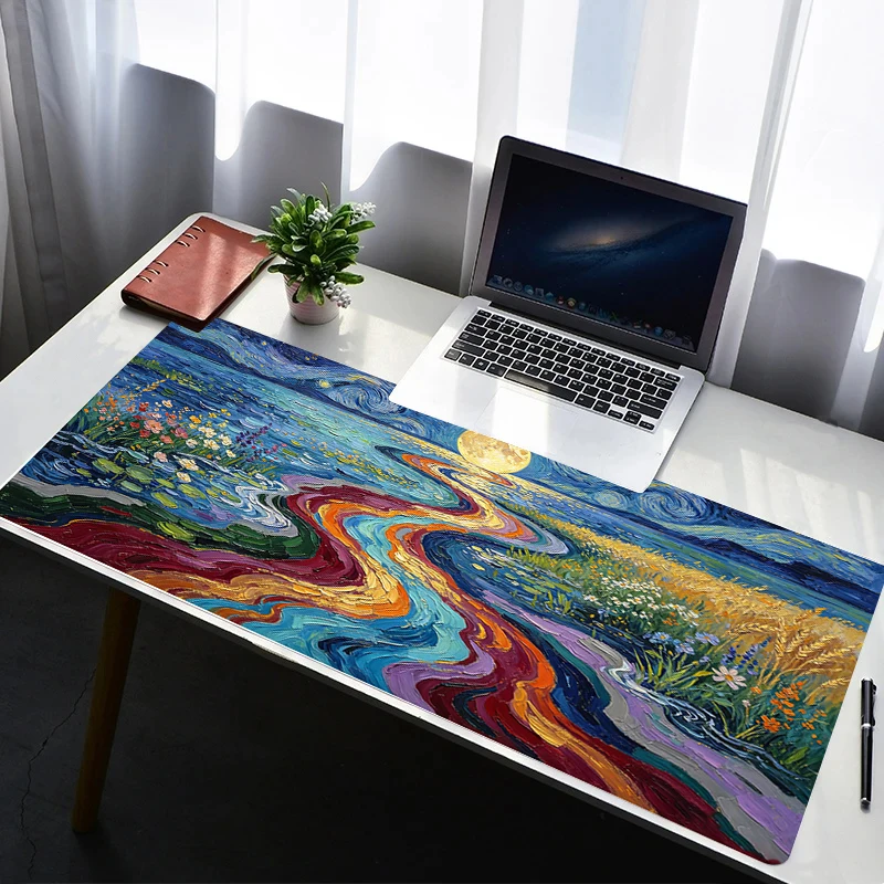 Mouse Pad Oil painting art Gamers Large Computer Extended Game Mousepad Desk Mat Keyboard durable Rubber Durable Carpet