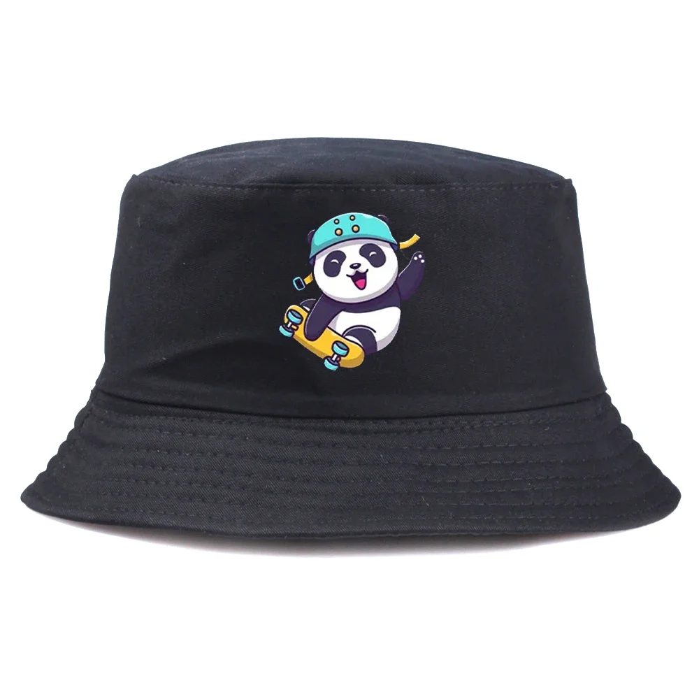 Cute Panda Panama Cap Harajuku Casual Outdoor Versatile Streetwear Lovely Stylish Vintage Fashion Graphic Amusing Bucket Hat