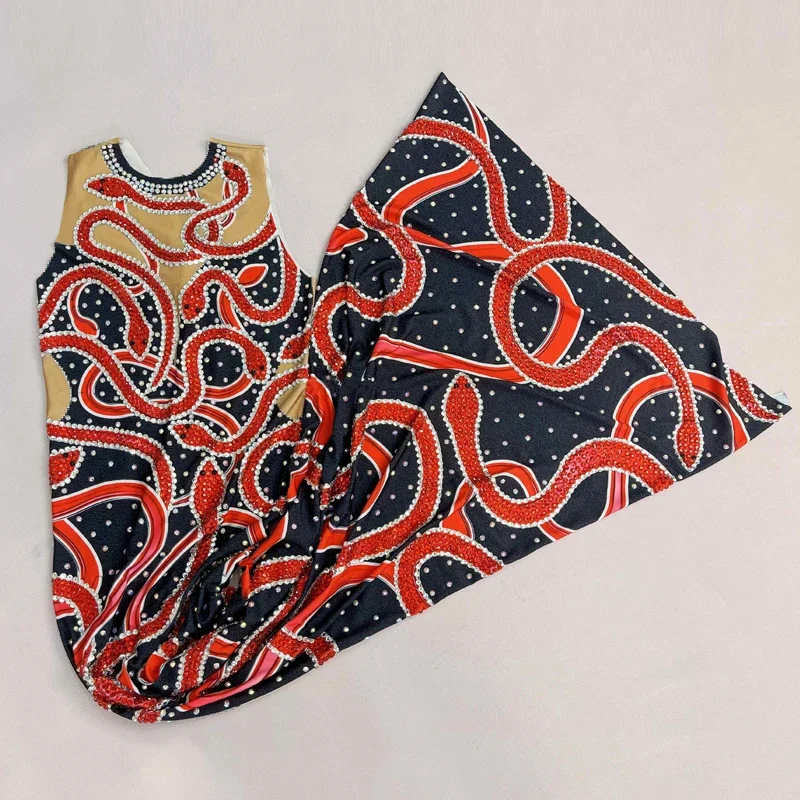 بلينغ الأفعى نمط الراين فستان المرأة حفلة ثوب مسائي بار Ds Dj Gogo زي ملهى ليلي المرحلة المنصة الزي