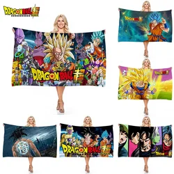 Dragon Ball Z Son-Goku Bath Towel Vegeta Anime Cartoon Shower Beach Towel Blanket 3D Printed Quick Dry Microfiber Washcloth Gift