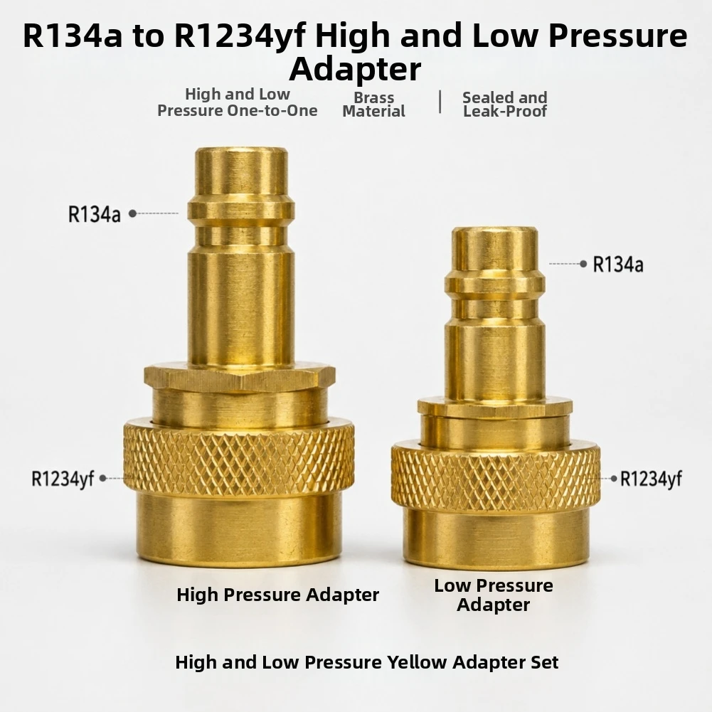 FOR R1234yf High Low Pressure Quick Coupler Brass AC Adapter Kit With Internal Valve Core For Automotive Air Conditioning