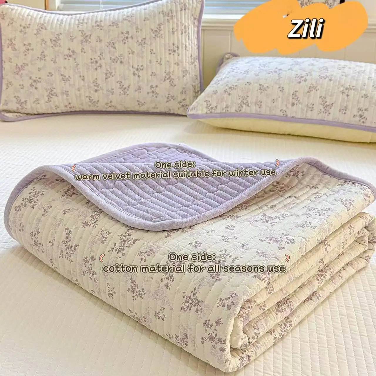 Floral Printed Bedspread for Beds Quilted Thick Blanket Bed Single/Double/Queen Bed Cover sabanas matrimoniales