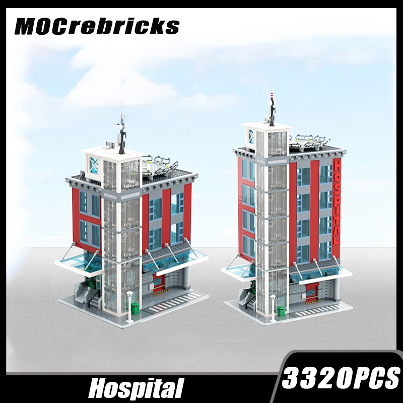 Modular Building Block Assembly Model para Crianças, Famosa Arquitetura Moderna, Street View, Brinquedo De Tijolo De Hospital, Presentes, MOC-76641