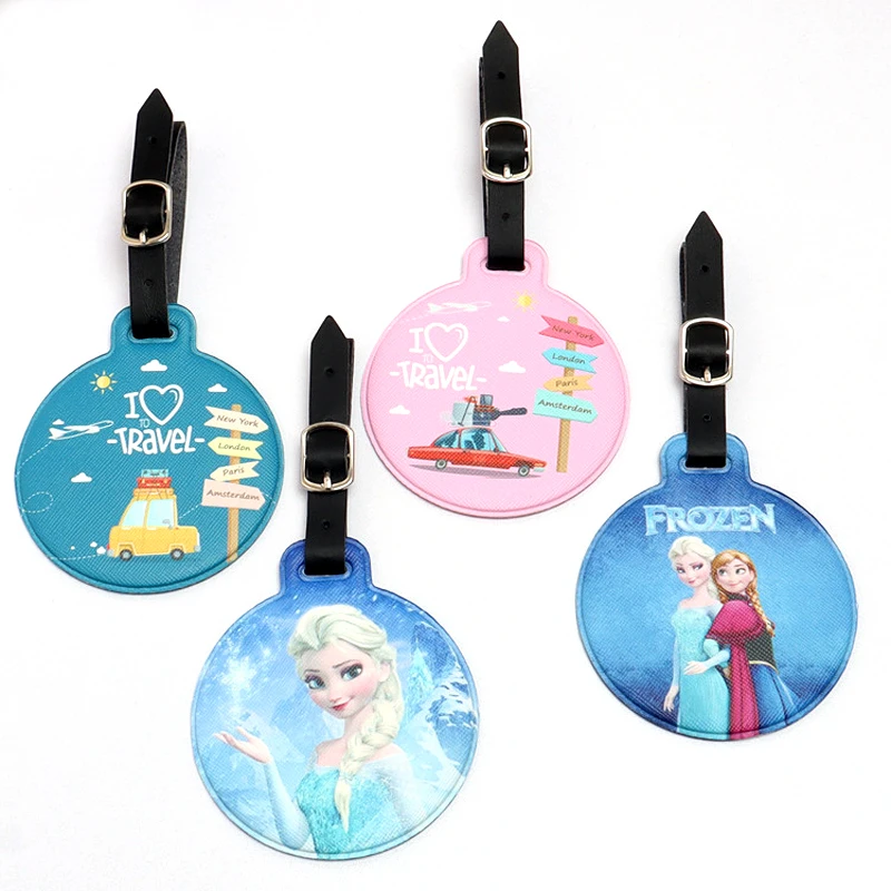 

Новый мультфильм аниме круглая багажная бирка предметы первой необходимости для путешествий искусственная кожа посадочная идентификационная бирка портативный держатель для карточек с адресом
