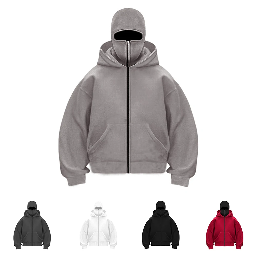 

Мужская готическая толстовка Y2K в стиле Харадзюку с капюшоном на молнии, повседневная спортивная верхняя одежда