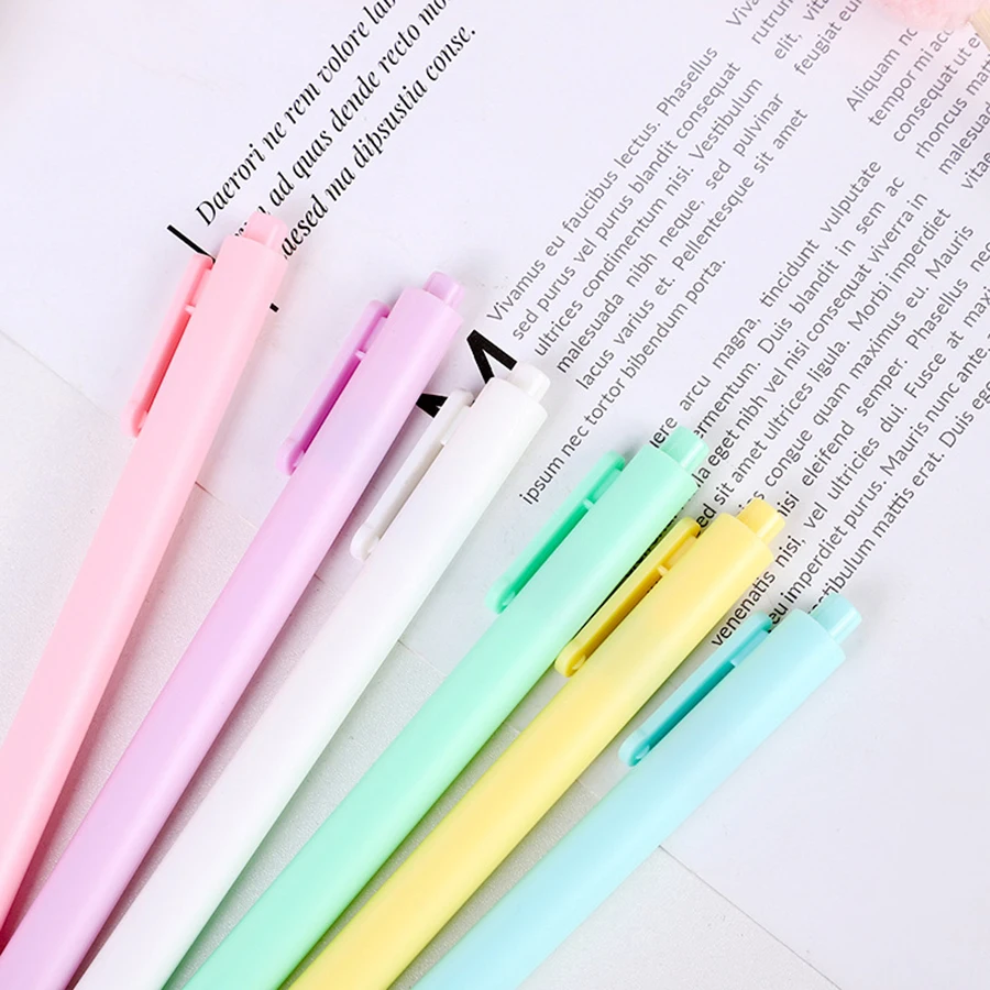 12 Pcs Ballpoint Pens, Writing Pens, Pastel Retractable Pretty Journaling Pens, Black Ink Medium Point 1.0 mm Gift Pens